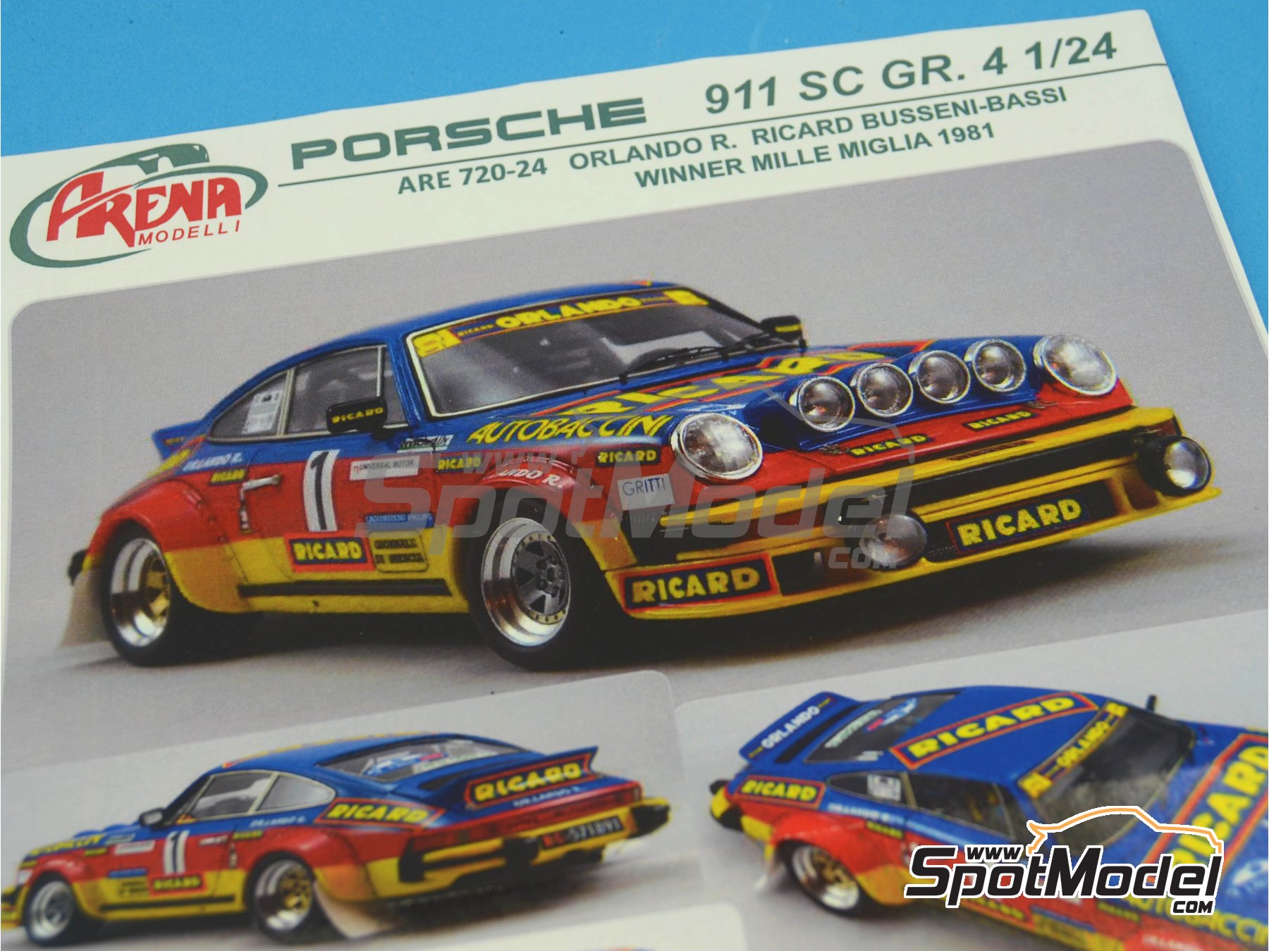 Arena Modelli: Maqueta para montar de coche escala 1/24 - Porsche 911SC